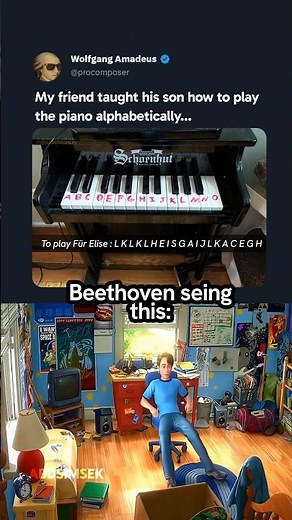 Playing the piano alphabetically 🙃
