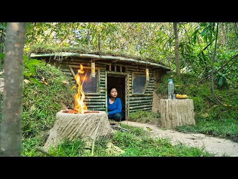 Girl Live Off Grid Build The Most Beautiful Bamboo House by Ancient Skills in the Wild