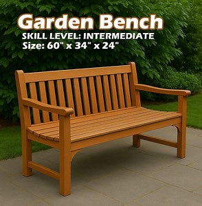Garden Bench Plans PDF | 60" X 24" Bench Plans - Etsy