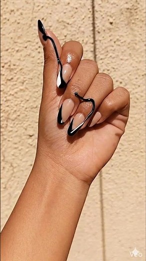 Classy Black & White French Tip Nails 🖤 | Minimal Elegant Nail Art #nailart #blacknails #frenchtips