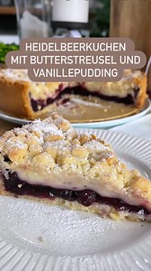 🫐Heidelbeerkuchen mit Butterstreusel und Vanillepudding 🔖Pudding 350 ml Milch 50 ml flüssige Sahne 40 g Zucker 1 Pack Vanillepuddingpulver ( 38 g) 1 TL Vanillezucker 🫐daraus einen Pudding kochen (im TM ohne Messbecher 4 Min /90 Grad /Linkslauf /Stufe 3) 🫐 Pudding umfüllen und abgedeckt mit Frischhaltefolie etwas abkühlen lassen) 🫐1 großes Glas Heidelbeeren (Abtropfgewicht 205 g) abtropfen lassen und die Flüssigkeit auffangen 🫐Backofen auf 180 Grad O/U vorheizen, eine 26er Springform mit Ba