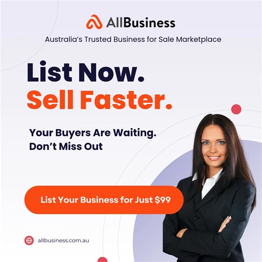 Selling your business? Thousands of Australians are browsing AllBusiness right now. Whether it’s a restaurant, café, service station, carwash, salon, or any other business — your buyers are here. Join the platform built to help private sellers and brokers sell fast. | AllBusiness.com.au