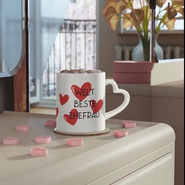 World's Best Wife Mug With Heart Handle. Loving Love Mug for Wife - Gift Idea for Anniversary, Valentine's Day, Wedding - Etsy