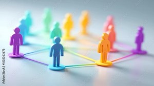 Vibrant company hierarchy and workflow illustrated in a dynamic organizational chart.