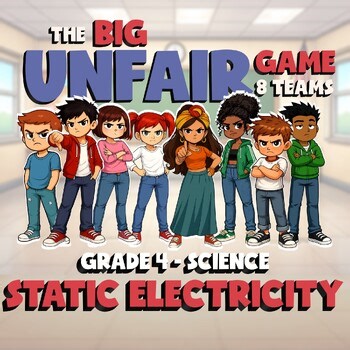 Static Electricity BIG UNFAIR Science Game - No Prep Grade 4 Review Activity