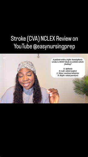 EasyNursingPrep on Instagram: "Stroke (CVA) NCLEX Review on YouTube @easynursingprep #nursing #futurenurse #nursingstudent #easynursingprep #studentnurse"