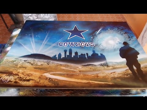 Dallas Cowboys spray paint art