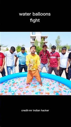 BIGGEST water Balloon fight 😱|| #shorts #ytshorts #mrindianhackernews