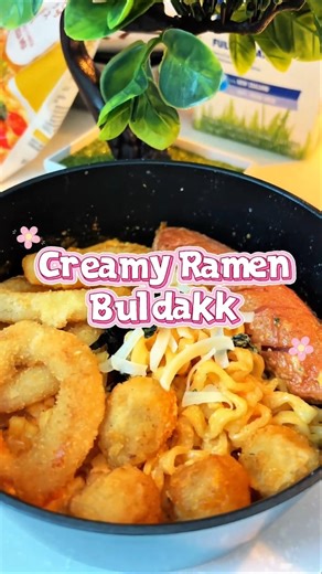 A Simple Creamy Buldak Ramen 🍜