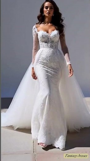 Modern Lace Wedding Dress with Long Sleeves | Elegant Bridal Inspiration