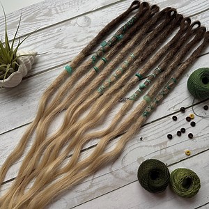 Human Hair Dreadlock Extensions – Natural Light Brown and Blonde Ombre , Single Dreads, SE - Etsy