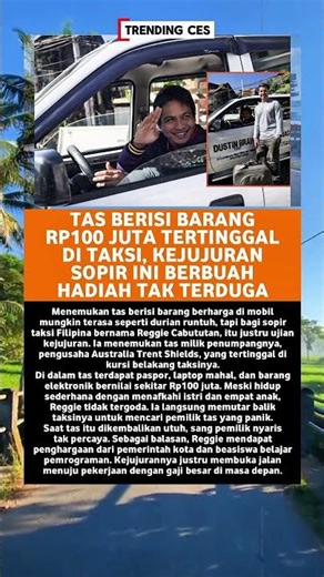Tas Berisi Barang Rp100 Juta Tertinggal di Taksi, Kejujuran Sopir Ini Berbuah Masa Depan Cerah