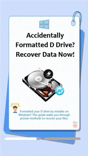 😱 Accidentally Formatted Your D Drive? Your Files May Still Be Recoverable!#windowstips #harddrive