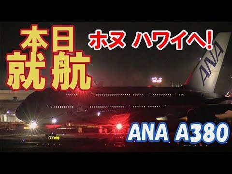 [高画質保存版]ANA巨大旅客機A380ハワイへ本日就航!!! フライングホヌ 空飛ぶウミガメ 成田空港