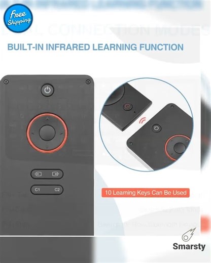 Mini Bluetooth Keyboard Backlit IR Touchpad Wireless