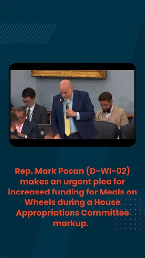 Thank you, Rep. Mark Pocan, for advocating for our nation's seniors and sharing the importance of investing in Meals on Wheels. Senior nutrition programs, like #MealsOnWheels, are a lifeline for older adults, and we must protect and fund them. | Meals on Wheels America