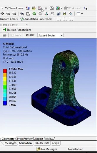 Machine Bracket Modal Analysis | All Mode Shapes & Deformation | FEA | ANSYS
