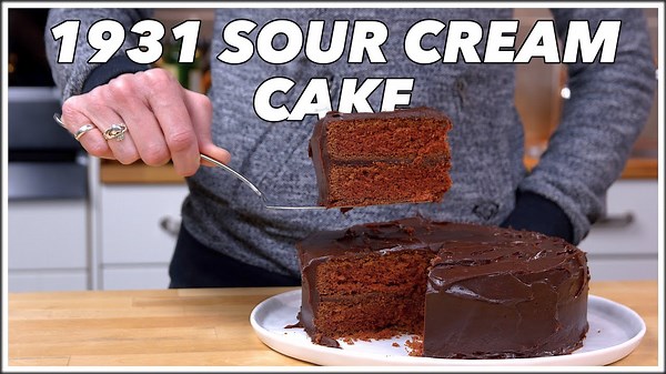 1931 Sour Cream Devil's Food Chocolate Cake Recipe - Old Cookbook Show