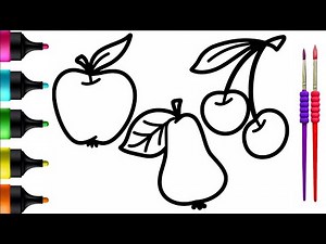 How to Draw Cute Fruits and Vegetables 🎨🍇🥦 | Easy Drawing Lesson for Children
