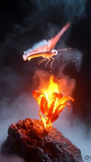 "When a Butterfly Meets a Fire Flower 🔥🦋 | AI Art Magic"