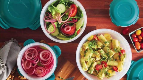 Rachael Ray Leak-Proof Nestable Container Food Storage Bin Set, 10-Piece, Clear with Gray Lids