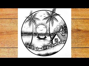 How to drawing satisfying spring scenery by pencil