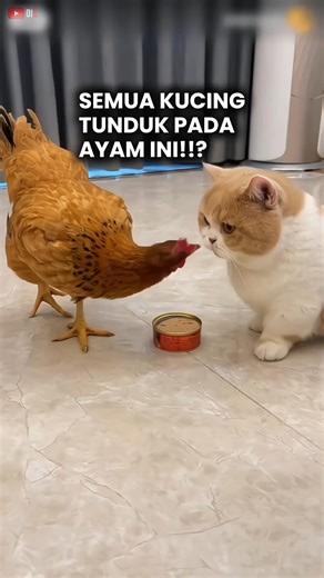 Ayam Preman ini Bikin Kucing Kena Mental❗😂#shortvideo