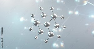 Hexamethylenetetramine rotating 3d molecule, molecular structure of preservative e239, seamless video