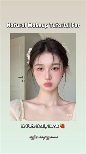 Cute Korean Mackup Tutorial 🍒#korean #mackuptutorial #viralshort#fyp #beauty#foryou #skincareroutine