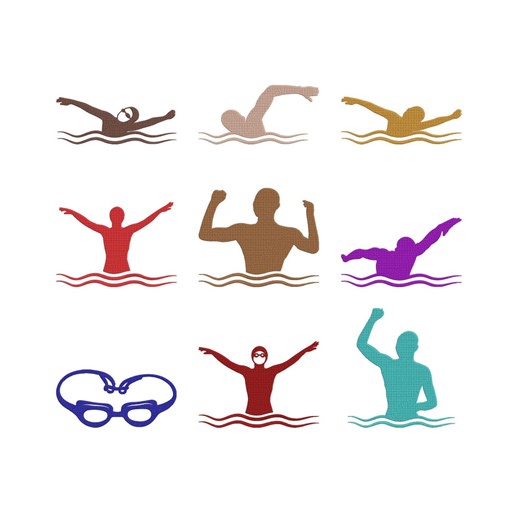 Swimming Silhouette Embroidery Design, Swimmer Swim Sport Machine Embroidery File, Instant Download - Etsy