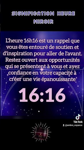 Signification heure miroir : 16h16.
