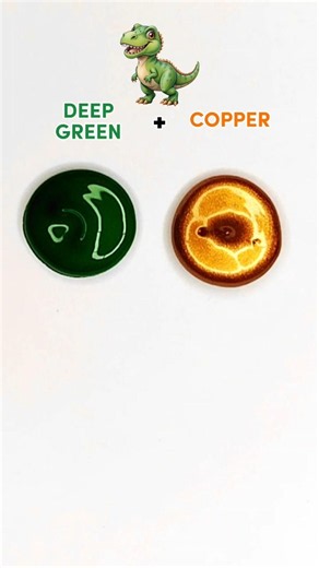 Deep Green + Copper Color Combination 🎨🌈️ #painting #colormixing #asmr