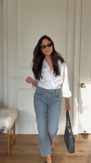 Comment “SHOP” and I’ll DM you all the details to shop my Carolyn Bessette-Kennedy inspired looks! Who else is watching “Love Story” right now? It’s so good! Could you imagine living in NYC in the 90s?! What a time! Also, lowkey in love with JFK JR! For size reference: I’m wearing a sz petite 26 in the high rise 90s relaxed style jeans from @abercrombie, which fit perfectly with flats and I’m 5 ft. I’m returning the ankled cropped straight leg jeans that I have on in the first part of the video 