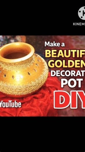 golden decoration pot diy