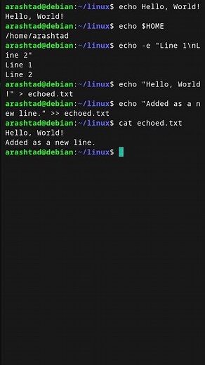 Print a Message to the Terminal with echo