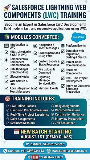 Salesforce LWC Complete Course with Real-Time Project | Demo Class Starting Aug 1st