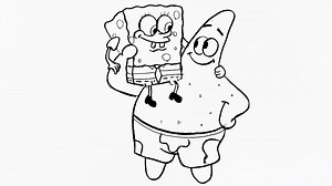 How to draw spongebob and Patrick easy - Cartoon drawing