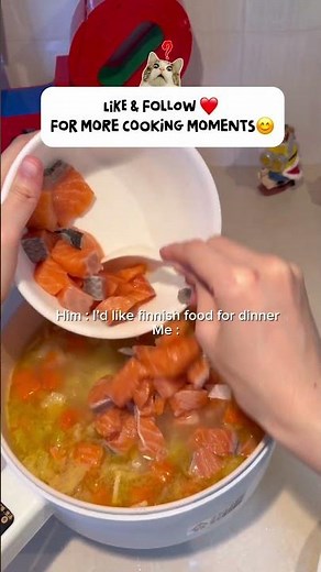 Making Finnish Lohikeitto Salmon Soup at Home First Time 🇫🇮 | Cozy Nordic Dinner #finnishfood