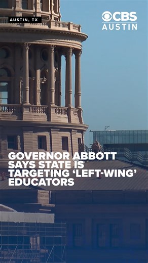 14K views · 411 reactions | Gov. Abbott says Texas is 'targeting' professors pushing left-wing ideologies Story: https://cbsaustin.com/news/local/gov-abbott-says-texas-is-targeting-professors-pushing-left-wing-ideologies# | CBS Austin | Facebook