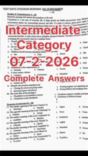 intermediate category paper 7-2-2026 solved | answer keys | sts iba sukkur inter category paper 2026