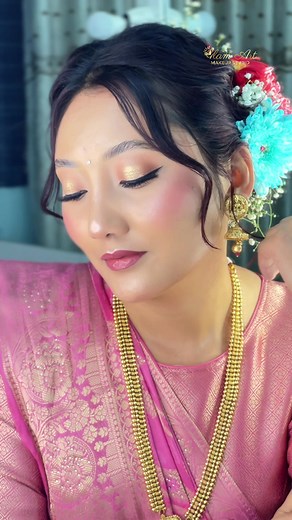 Simple party makeover tutorial for my beautiful client ❤️❤️ Book your special date with us.☎️9860002356❤️❤️#makeuptransformation #happyclient #makeuphacks #makeuptips #makeuproutine #makeupremoval #makeuptiktok #makeuptips #partymakeup #partymakeuplook #makeup #makeuphack #makeuplife #makeuptipsforbeginners #curlyhair #curlyhairtutorial #messyhair #glamartmakeupstudio #chabahilstupa