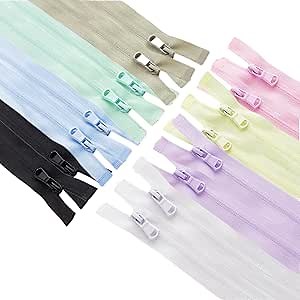 Wonesifee 16pcs #3Invisible Reverse Nylon Coil Separating Zipper 8Colors28