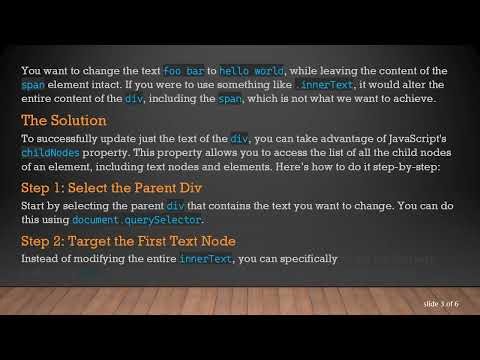 How to Update Text Inside a Div Containing Another Element