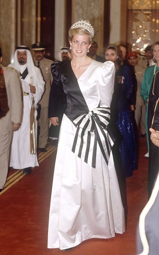 1986 White&Blk Ball Gown,@Royal Tour Saudi,Arabia | Royal family Fans