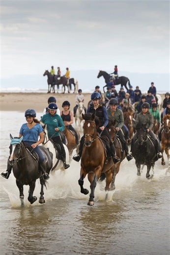 Morecambe Bay came alive with the sound of hoofbeats as dozens of horse riders took to the sands for a spectacular charity beach ride. With sea spray flying and smiles all around, riders of all ages and abilities joined forces to raise funds for local causes — celebrating the bond between community, nature, and horses. From shimmering tides to galloping hooves, the event was a breathtaking reminder of how coming together can make a difference — and have a little fun along the way! 💙 A huge than