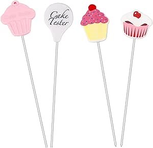 4 Pcs Cake Tester, Stainless Steel Cake Testing Needles Reusable Cake Probe Cake Skewer Needles for Kitchen Home Baking Tools Stocking Stuffers Christmas Gifts for Bakers