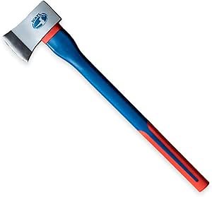 The Patriot: World Axe Throwing League Premium Competition Throwing Axe & Multi-Purpose Camping Axe or Wood Splitting Axe with Rubber and Fiberglass Handle