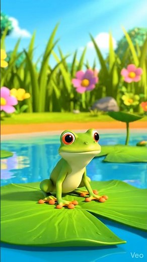 Cute Frog Jumping Adventure 🐸💦 #shorts