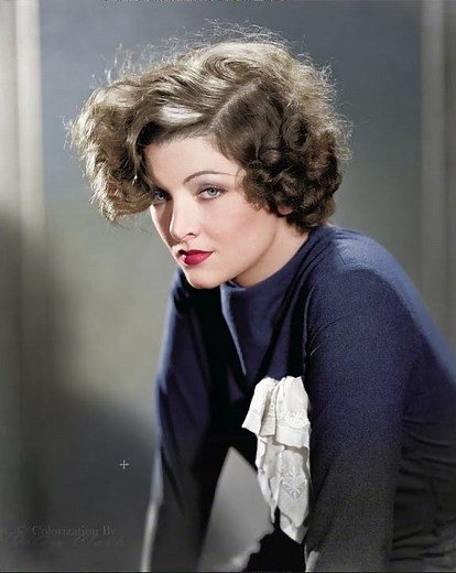 Colorized Photo of Myrna Loy: A 1930s Hollywood Icon