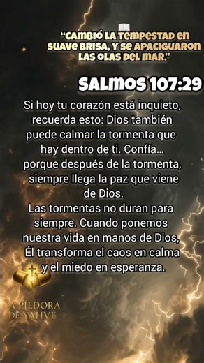 Salmos 107:29 CITAS BÍBLICAS #dios #citabiblica #biblia #reflexion #lapildoradeyahve #shorts